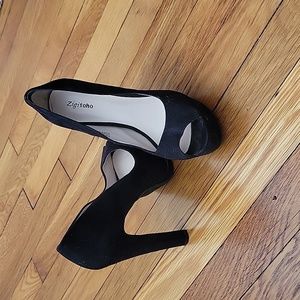 Sky-high Zigi Soho black suede pumps